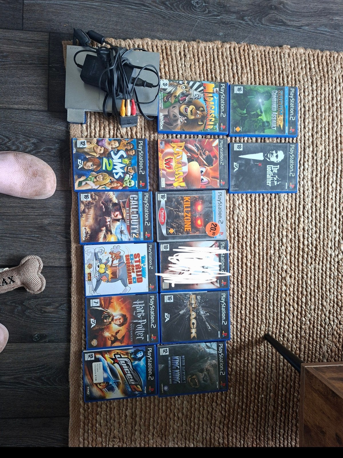 PlayStation 2 met 11 spellen - Diverse genres, Spelcomputers en Games, Ophalen, Gebruikt, Vanaf 18 jaar, Overige genres