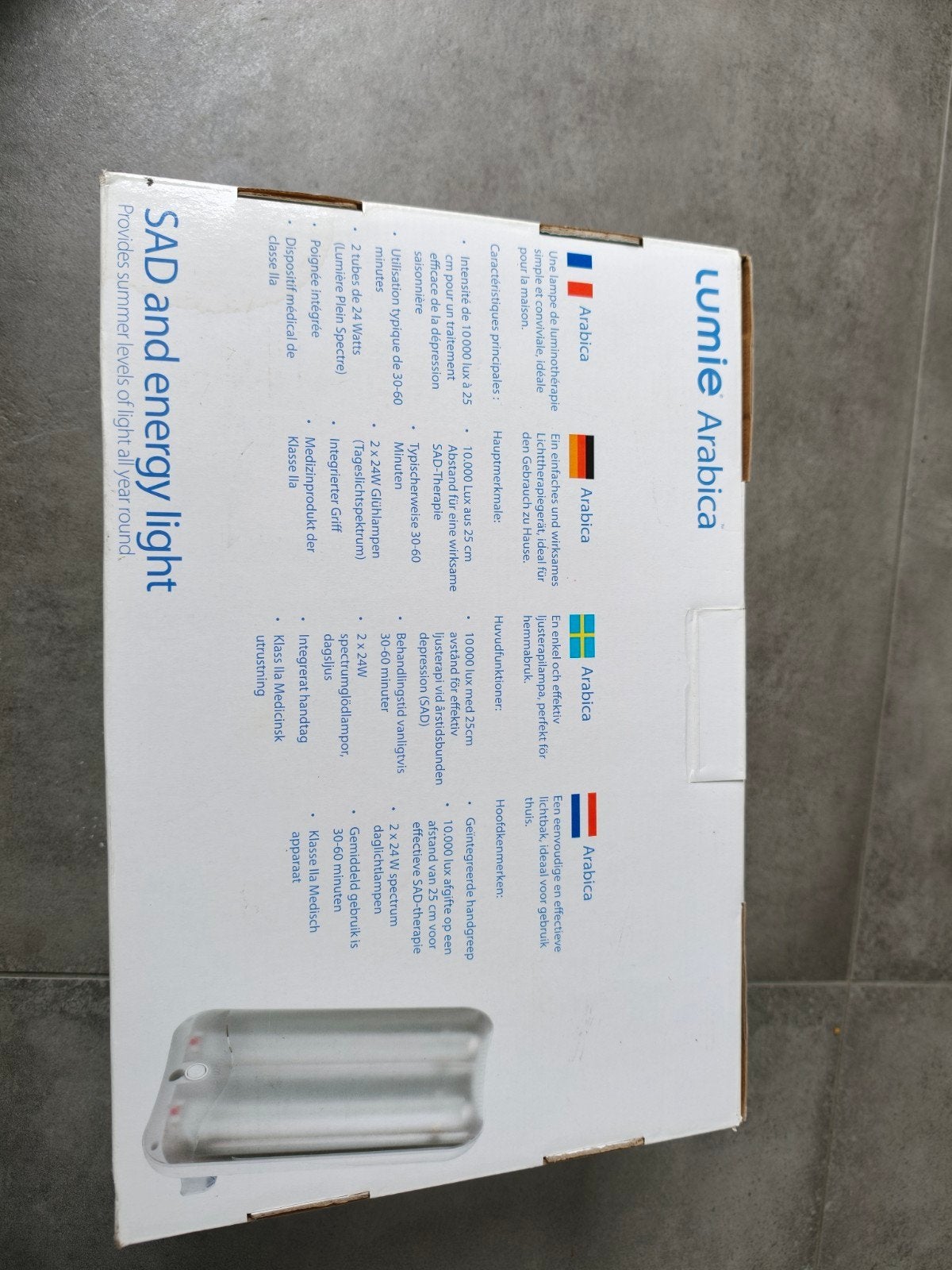 Lumie Arabica SAD en energielamp, Ophalen of Verzenden, Zo goed als nieuw