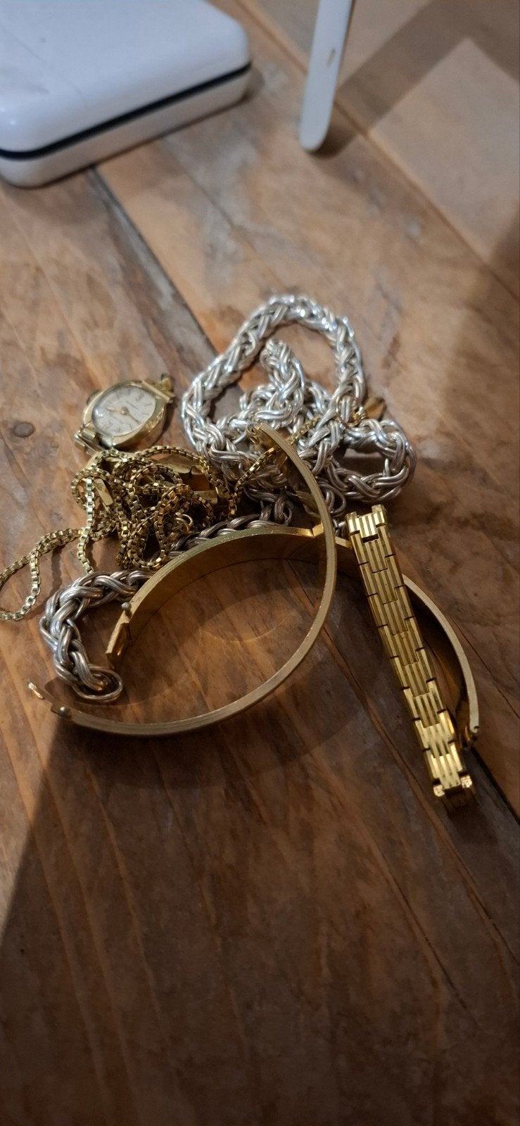 oude defecte sieraden: o.a goud/ ketting/horloge, Sieraden, Tassen en Uiterlijk, Ophalen of Verzenden, Gebruikt, Goud, Goud