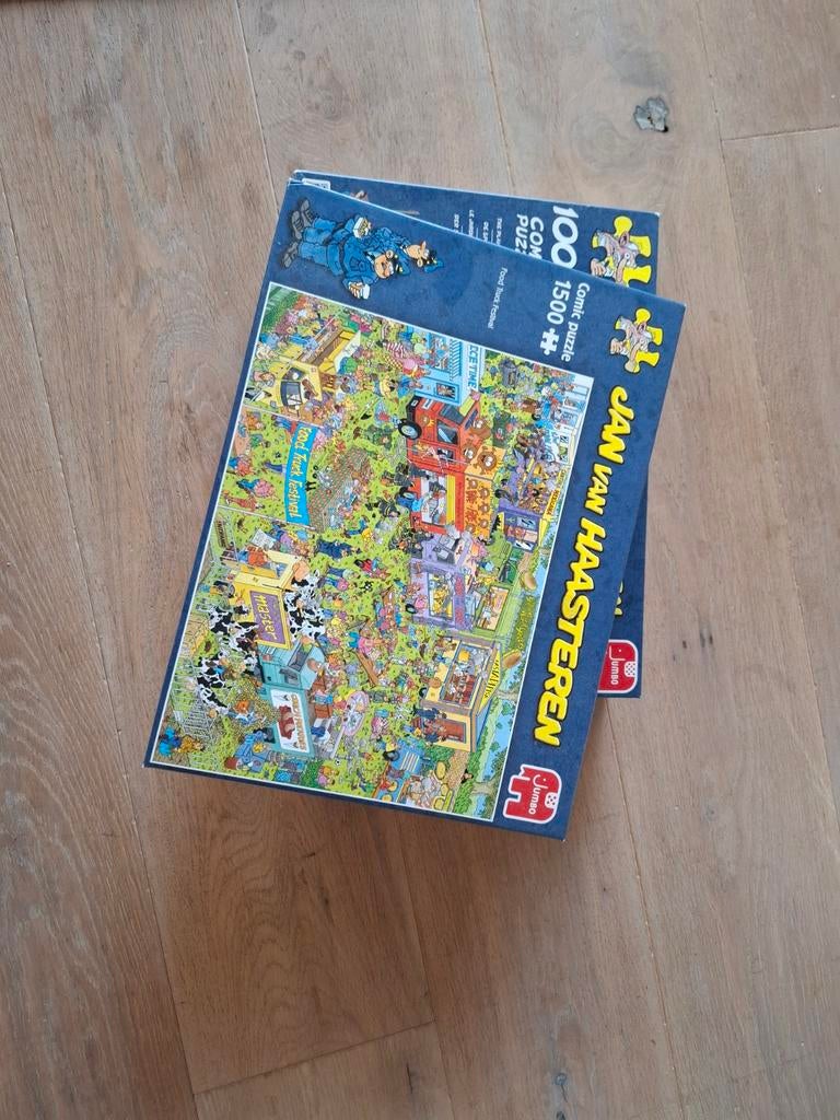 2 Jan van Haasteren puzzle's ook apart beschikbaar, Ophalen, 500 t/m 1500 stukjes, Gebruikt