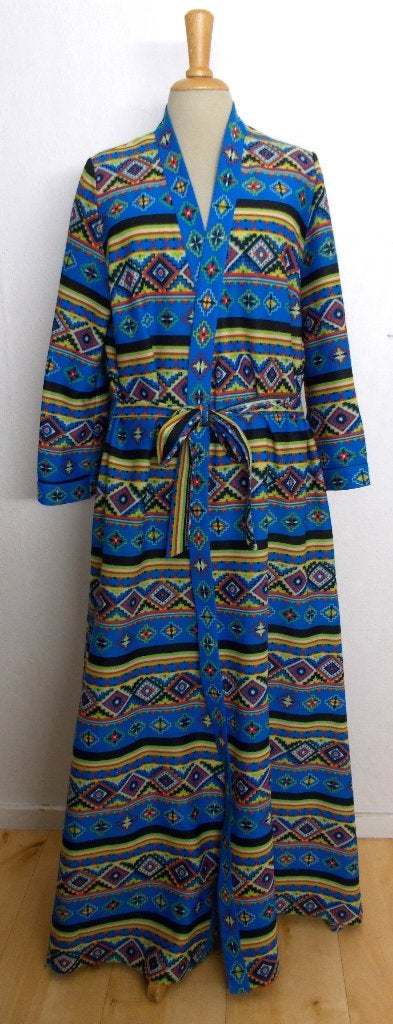 Aparte blauwe print jurk/kimono/ badjas! L, Kleding | Dames, Jurken, Meerkleurig, Maat 42/44 (L), Ophalen of Verzenden, Zo goed als nieuw
