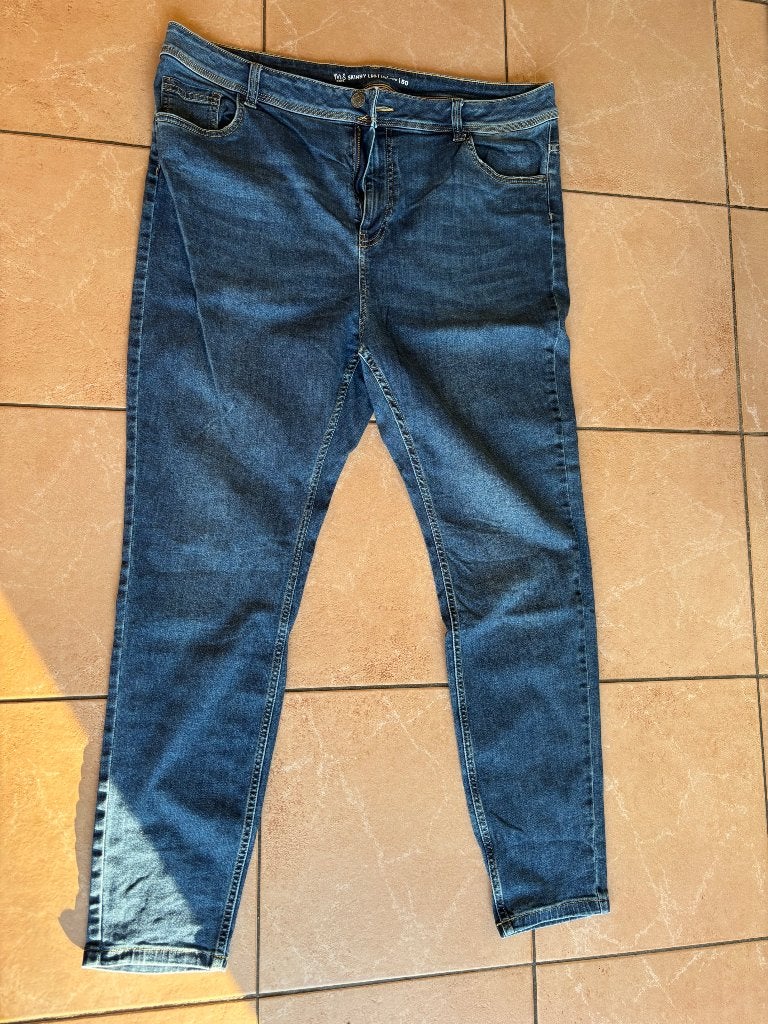 Skinny spijkerbroek MS mode mt 50, Kleding | Dames, Blauw, Ophalen of Verzenden, MS Mode, Gedragen