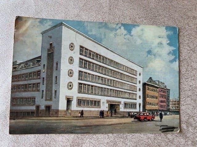 Ansichtkaart 1958 spaarbank, Ophalen of Verzenden, 1940 tot 1960, Gelopen