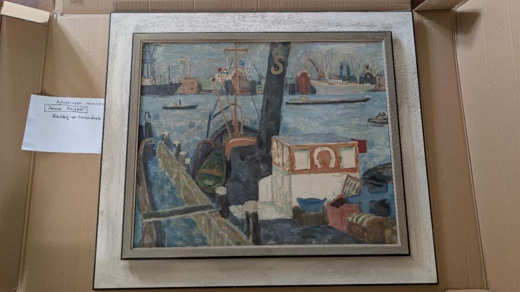 Jacob Kuijper Schilderij: Havenzicht (interesse? Reageer!!), Ophalen of Verzenden