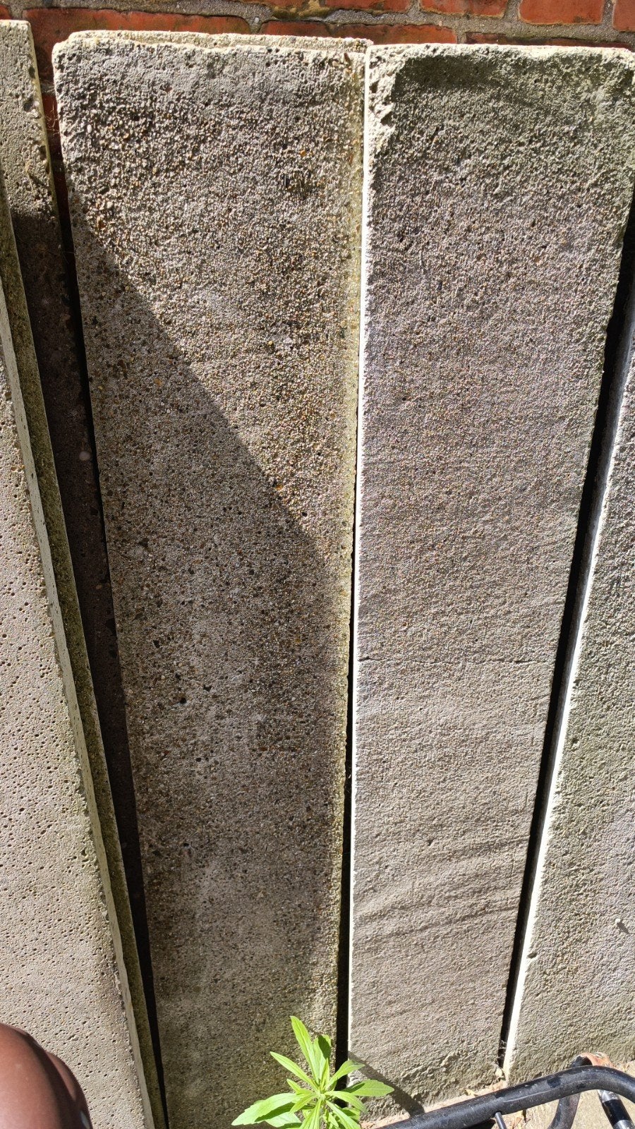 Schuttingdelen van cement - Circa 30 stuks - Border / Rand, Tuin en Terras, Schuttingen, Ophalen, Hout, Minder dan 3 meter