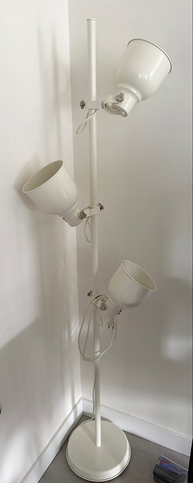 Ikea Hektar vloerlamp met 3 verstelbare spots, Ophalen, Gebruikt, E27 (groot), Metaal