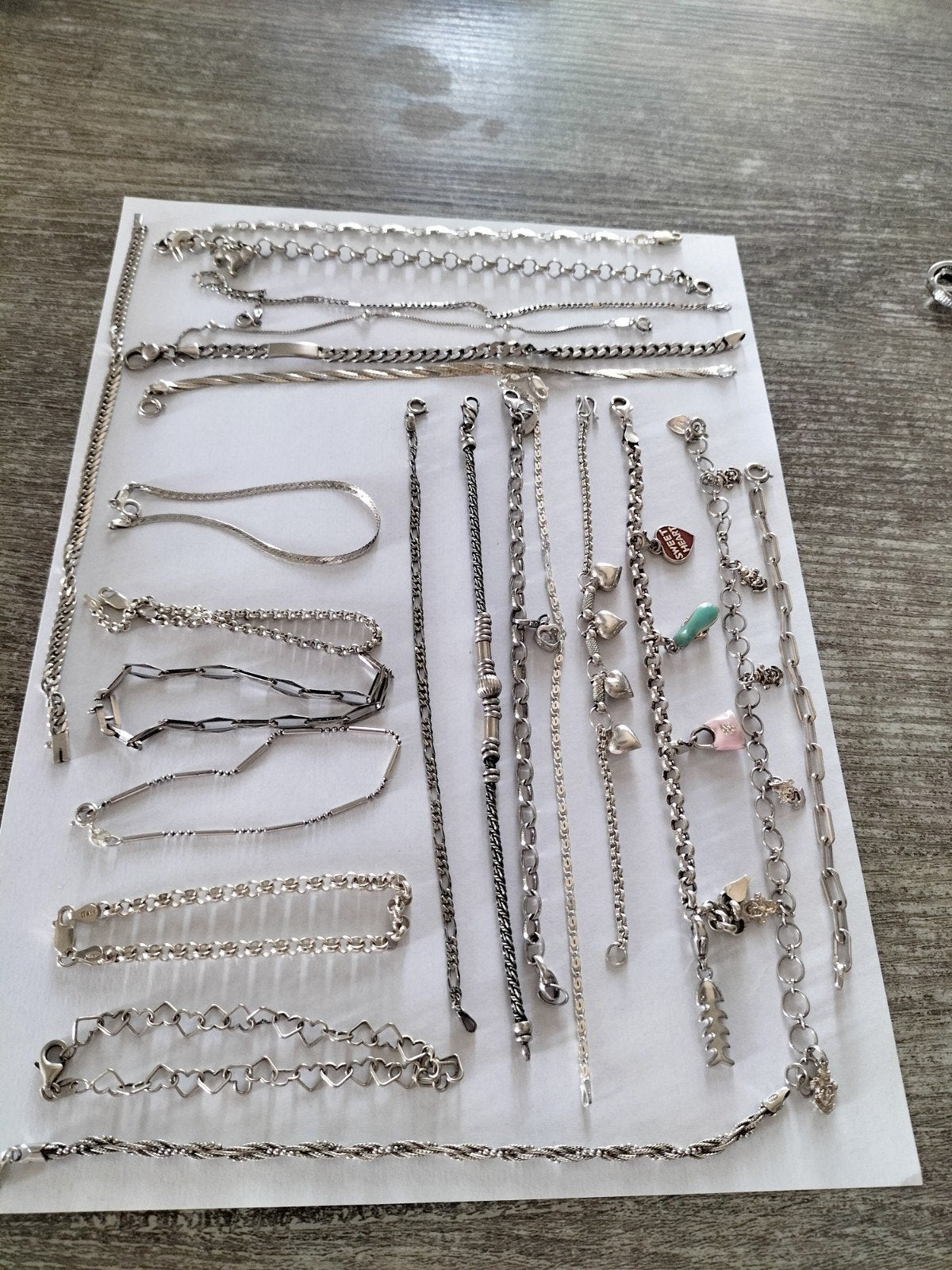 Grote partij zilveren armbanden, Verzenden, Zilver, Armband