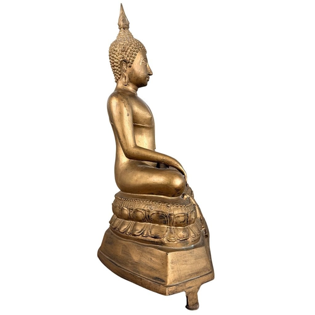 Boeddhabeeld – Thais – verguld brons – 55 cm, Antiek en Kunst, India, Ophalen of Verzenden, Beeld, Brons