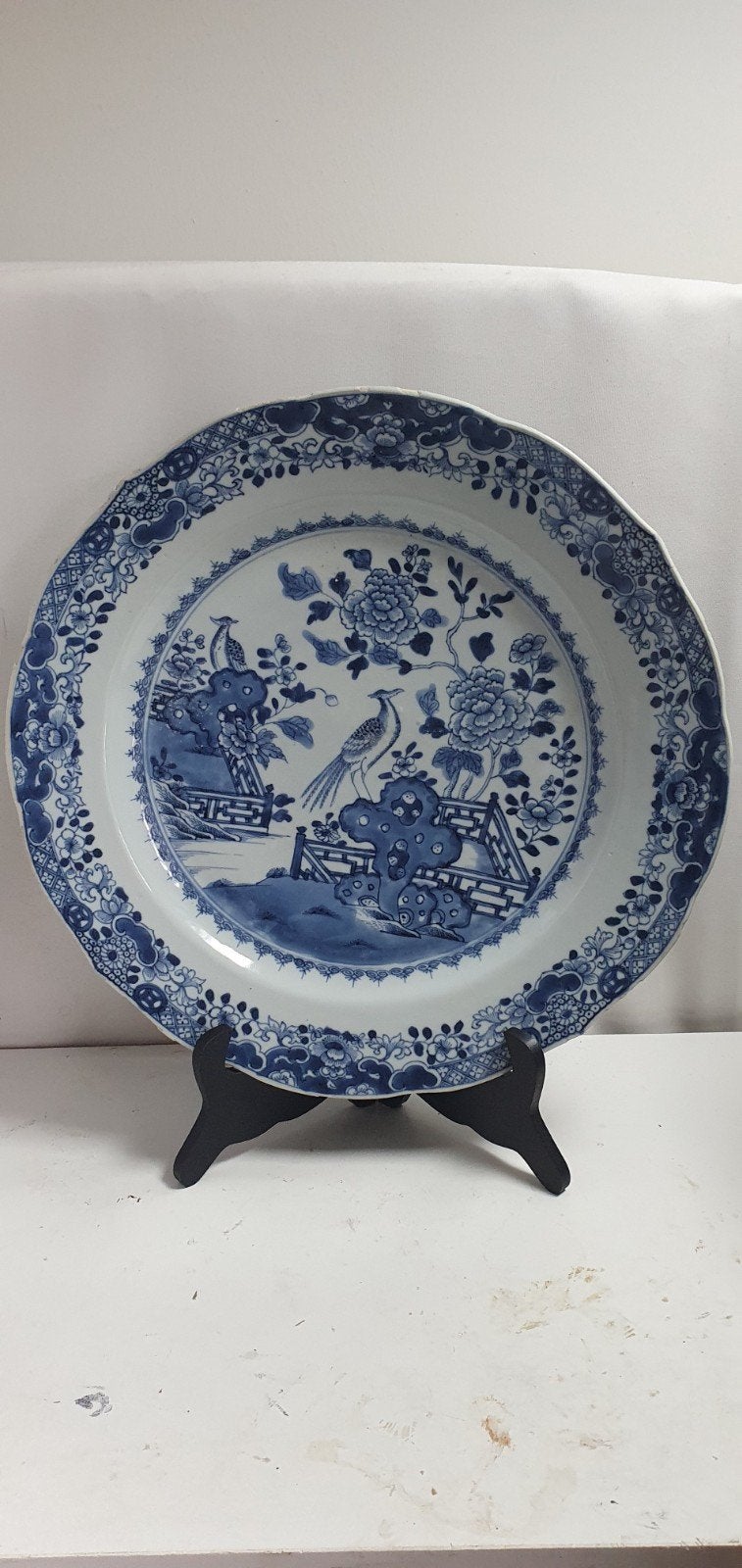 Antiek Chinees bord met vogel- en bloemmotief, Antiek en Kunst, Ophalen of Verzenden