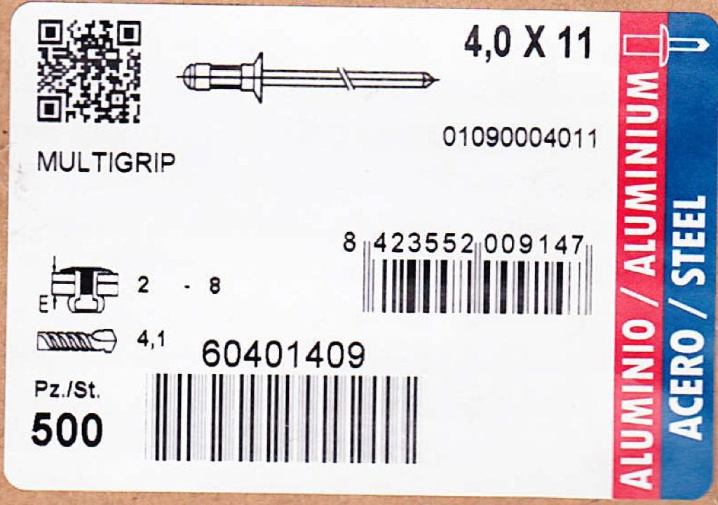 popnagels met verzonken kop 4x11, Verzenden, Nieuw, Minder dan 50 mm, Overige typen