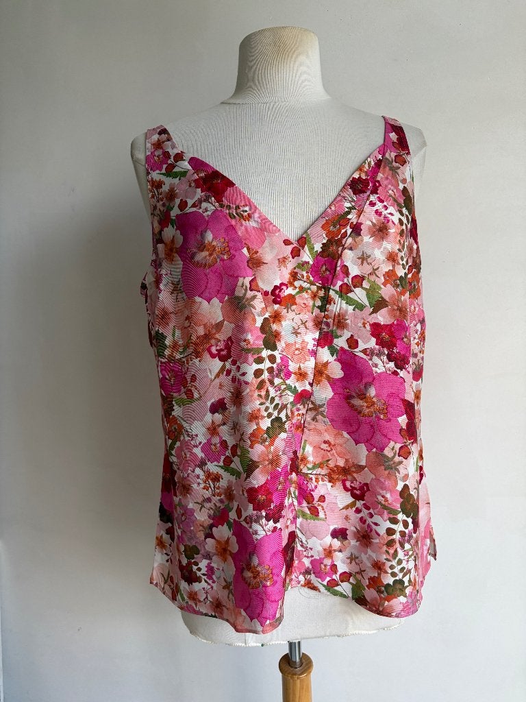 ted baker top maat 4 roze bloemen, Verzenden, Maat 42/44 (L), Zo goed als nieuw, Roze