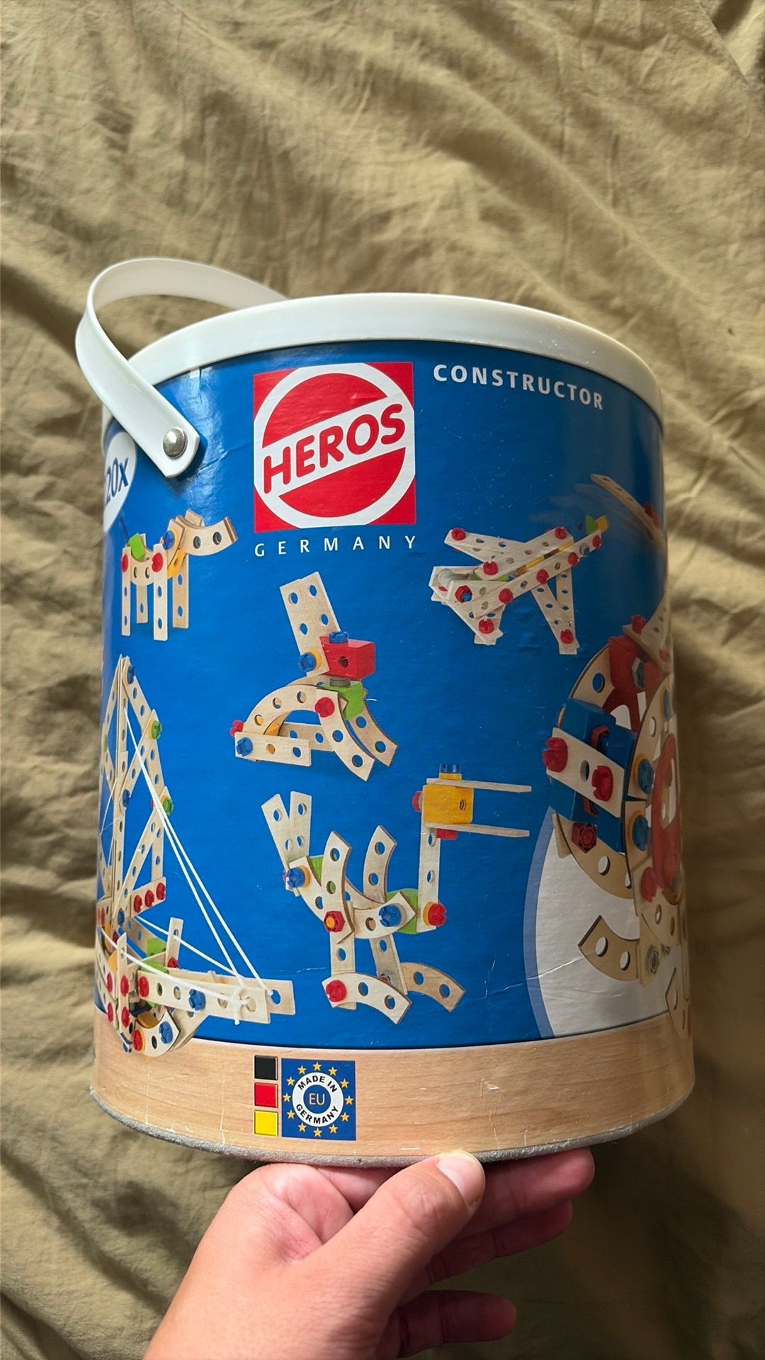 Heros constructor bouwstenen in ton, Ophalen of Verzenden, Zo goed als nieuw