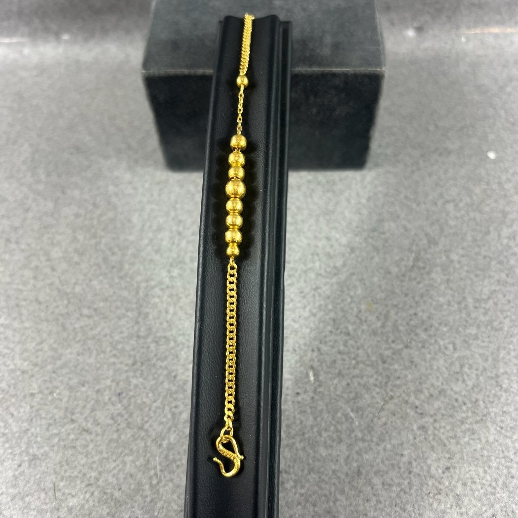 Gouden Armband | 24k | 8,59g | gourmet kralen |17cm | 416385