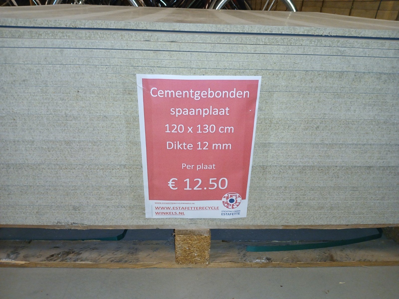 Cementgebonden spaanplaat 120x130 cm, 1,2 cm dik, Doe-het-zelf en Verbouw, Platen en Panelen, Ophalen, Nieuw, Overige materialen