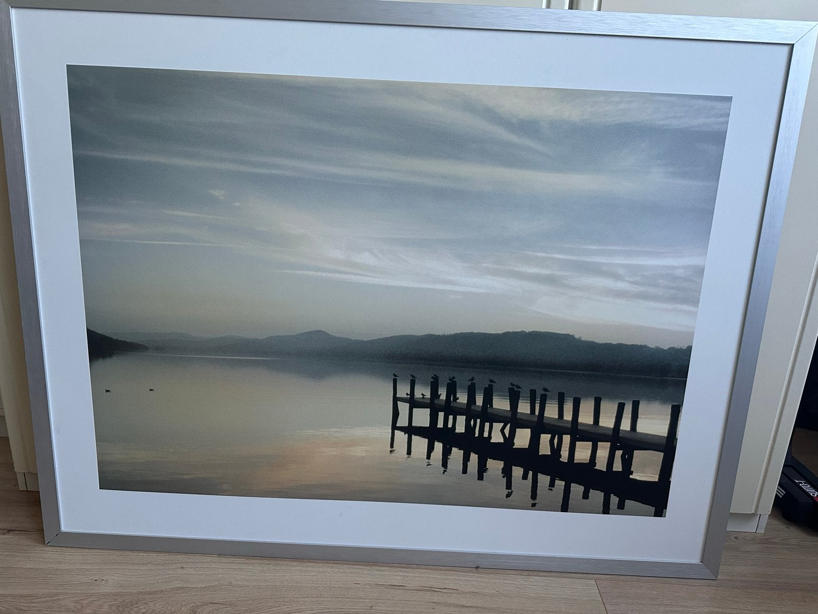 Ingelijste foto/plaat van zonsondergang, Ophalen, Zo goed als nieuw, 100 tot 125 cm, Foto of Poster