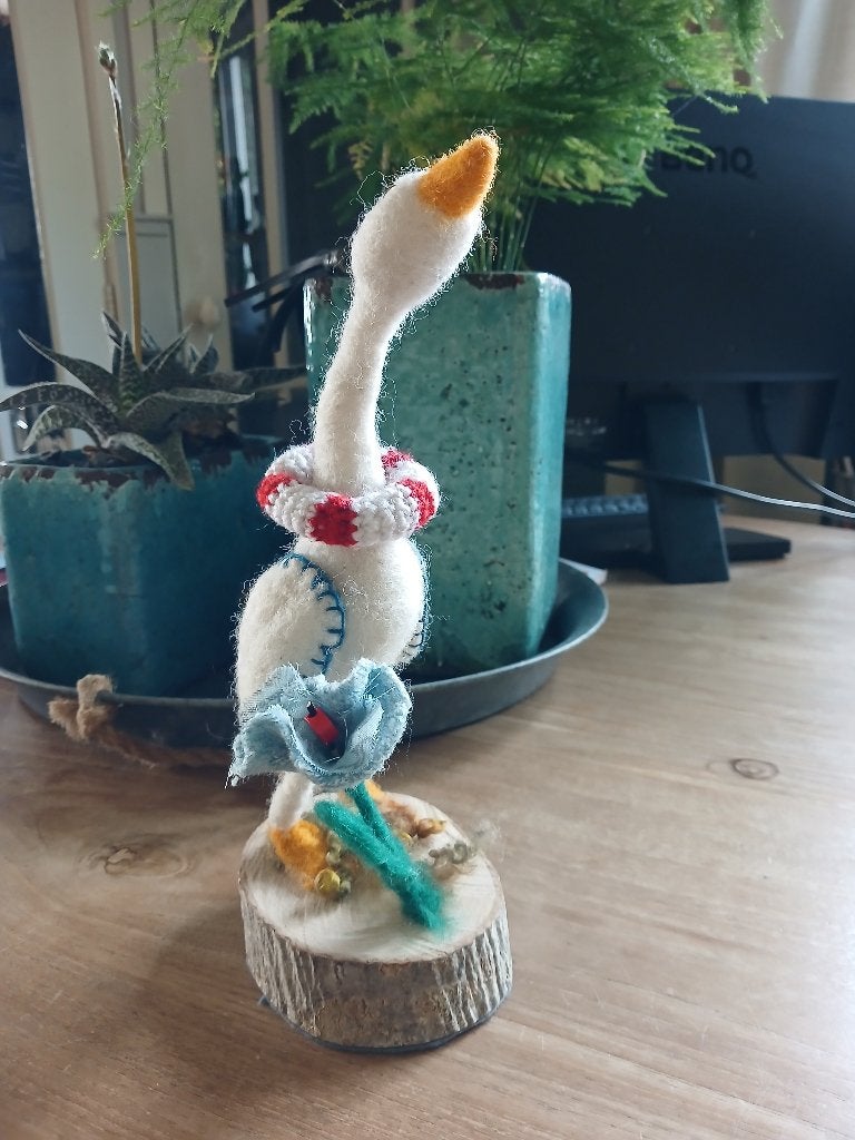 Genaaldvilte loopeend.  Schapenwol, naaldvilten., Ophalen of Verzenden, Nieuw, Figuurtje(s), Wolvilt