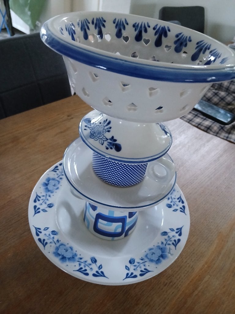 Etagère Hollands blauw/wit, Ophalen, Nieuw, Etagère, Steen/keramiek