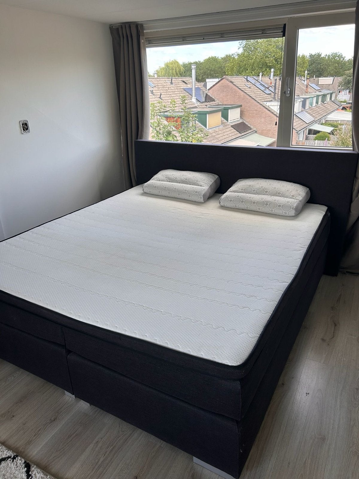 Boxspring tweepersoons 210x180x60, Ophalen, Zwart, Tweepersoons, Zo goed als nieuw