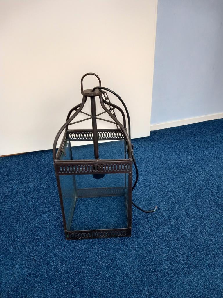 Prachtige landelijke hanglamp, Huis en Inrichting, Woonaccessoires | Wijnrekken, Ophalen, Metaal, Minder dan 50 cm