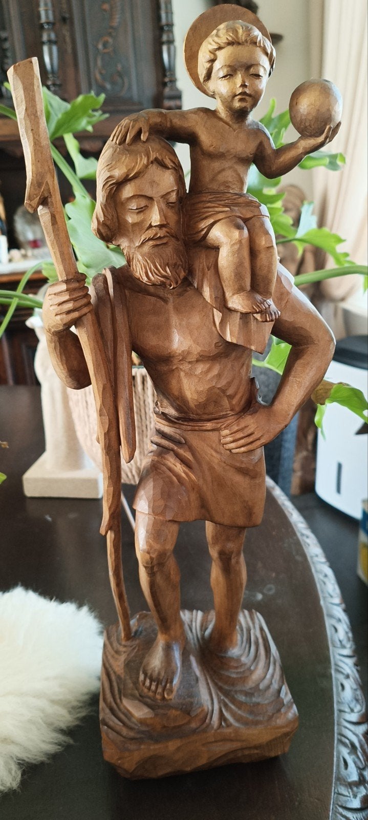 hout heilige st.Christoffel beeld, Ophalen of Verzenden