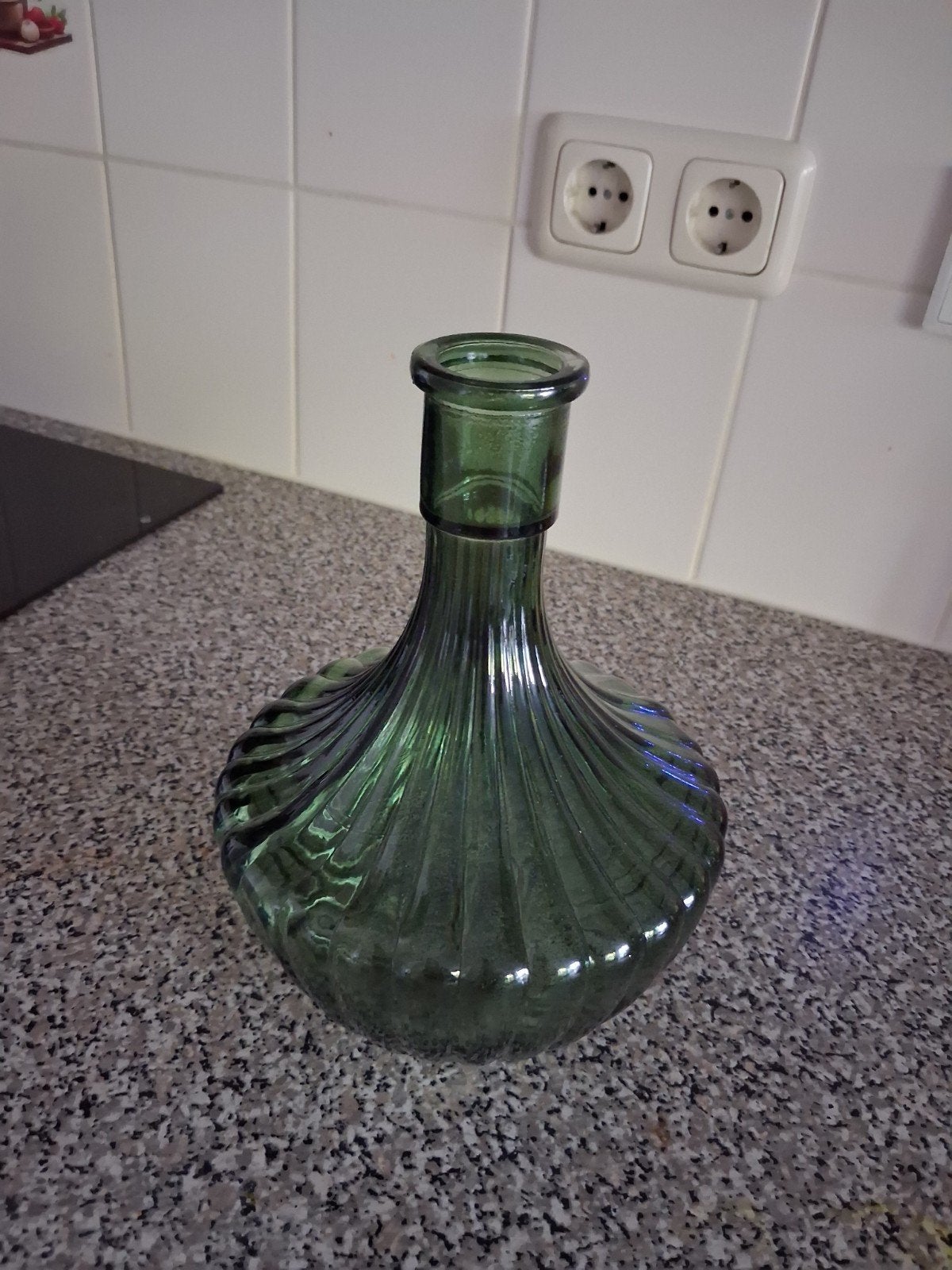 Bloemen vaas, Ophalen of Verzenden, Groen, Glas, Minder dan 50 cm