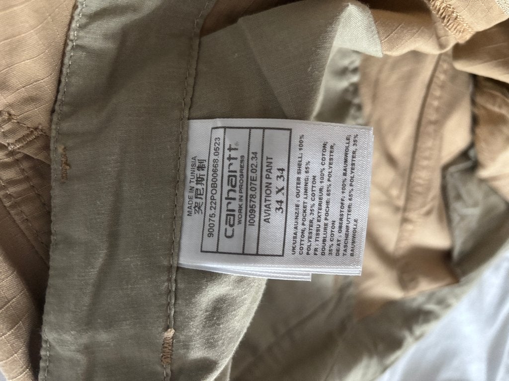 Carhartt Cargo broek 34/34, Kleding | Heren, Broeken en Pantalons, Beige, Carhartt, Overige maten, Ophalen of Verzenden
