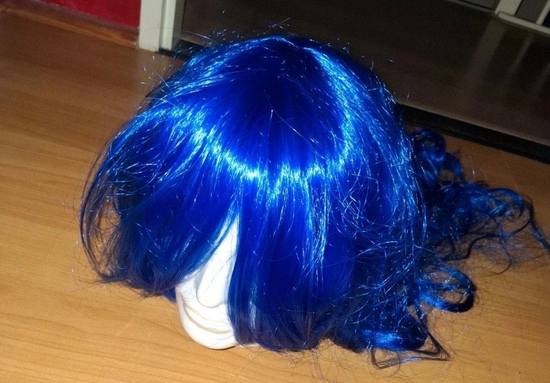 Lange blauwe pruik, Ophalen of Verzenden, Nieuw, Carnaval