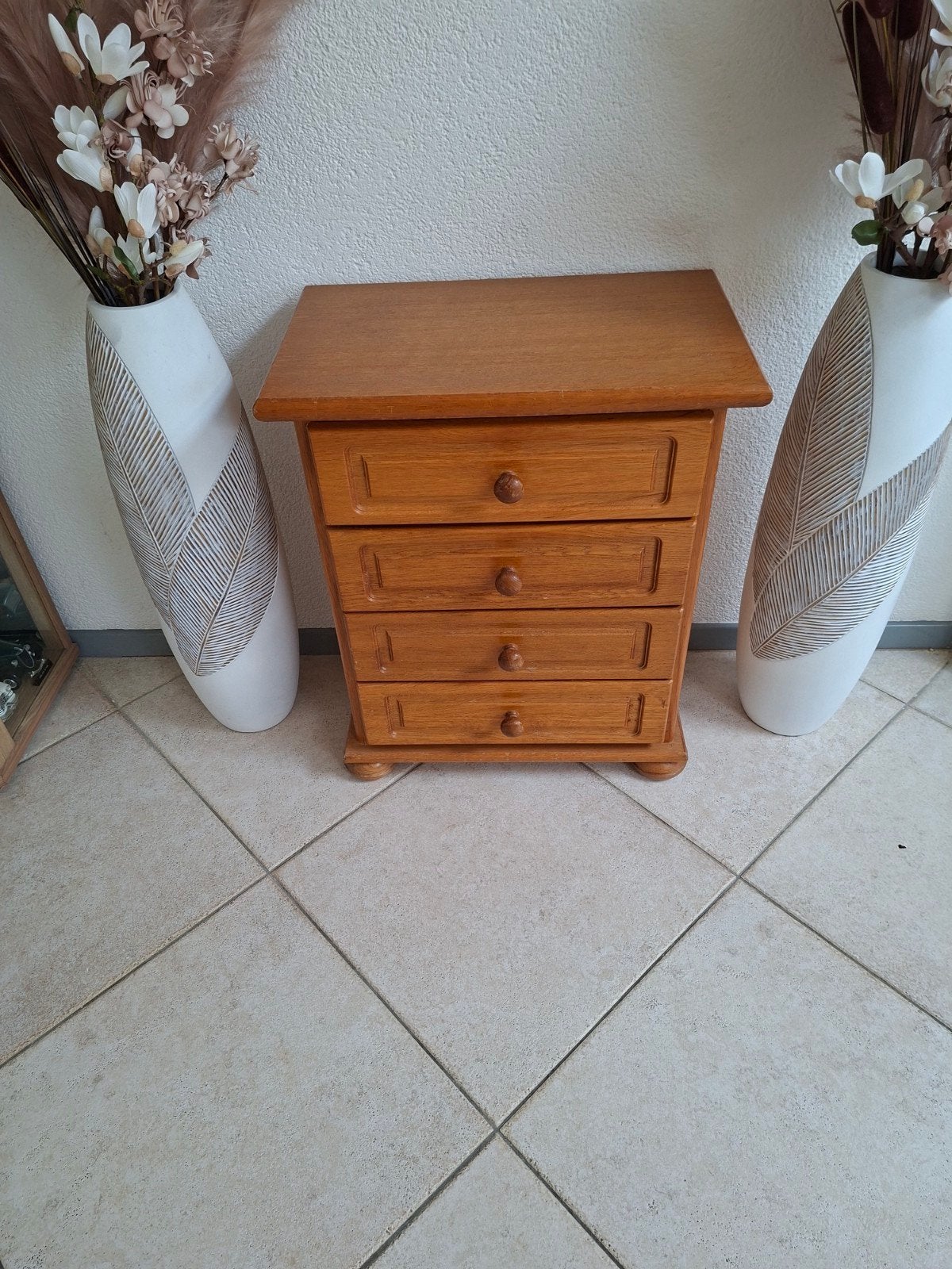 Houten ladekastje met 4 laden, Huis en Inrichting, Ophalen, Minder dan 50 cm, Gebruikt, Klassiek