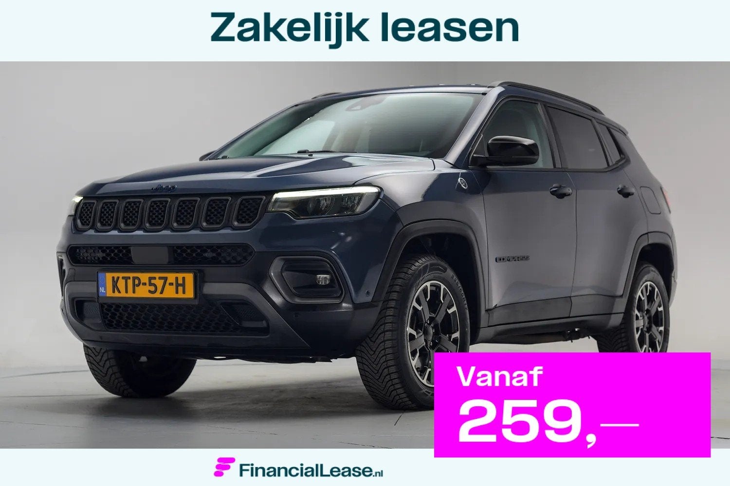Jeep Compass 240 xe Plug-in Trailhawk [ LED Navi Camera Appl, Automaat, 4 cilinders, Blauw, Bedrijf