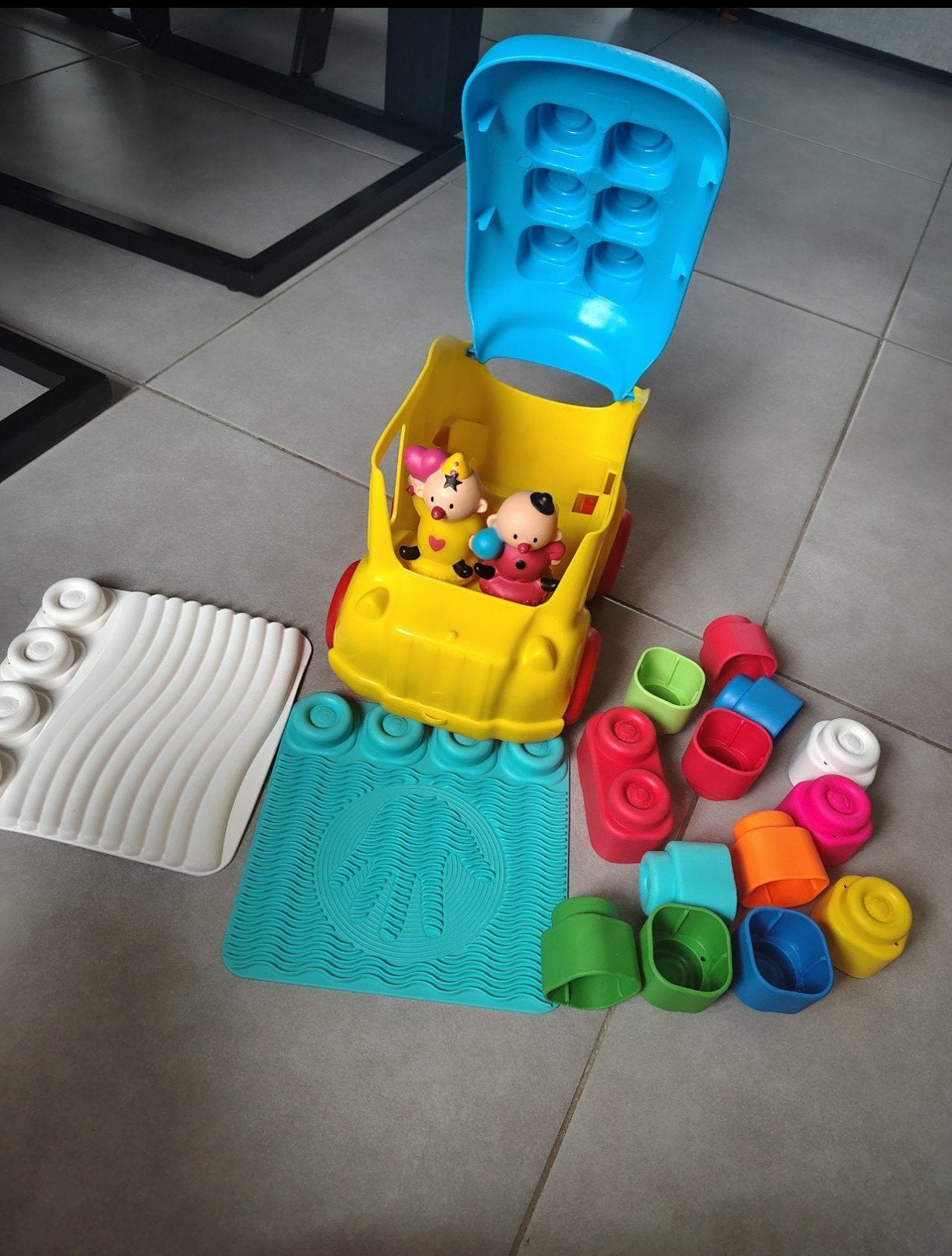 Clementoni Baby Bumba Schoolbus met blokken, Ophalen of Verzenden, Zo goed als nieuw, Auto, Met wieltjes