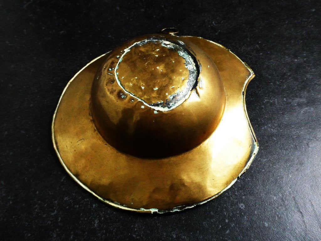 Messing scheerbekken aderlatenbekken vertind scheerkom, Antiek en Kunst, Ophalen of Verzenden, Koper