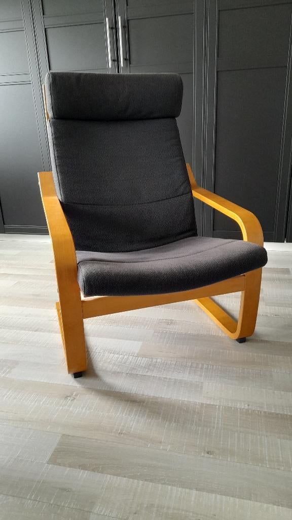 Ikea Poäng stoel, Huis en Inrichting, Stoelen, Ophalen, Gebruikt, Bruin, Stof