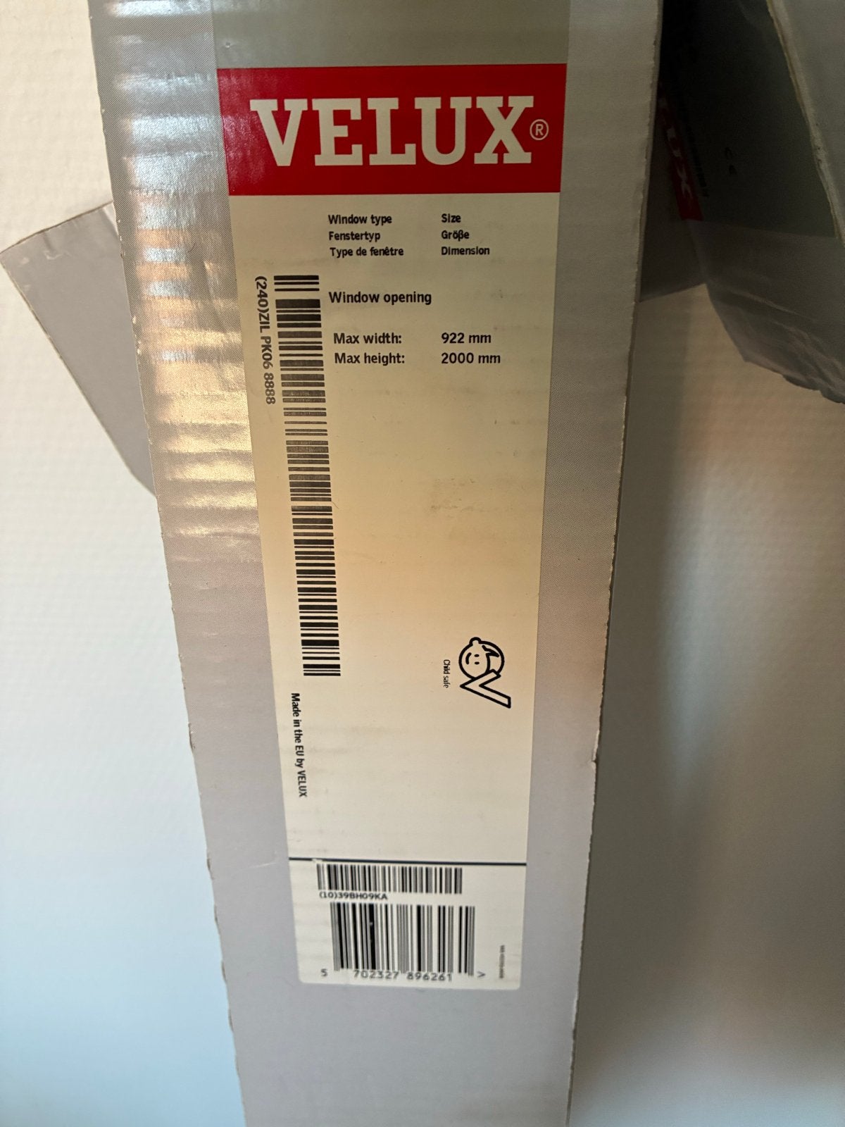VELUX Hor voor dakraam - ZIL PK06 P06 (max 922x2000mm), Ophalen, 80 tot 100 cm, Hordeur, Nieuw