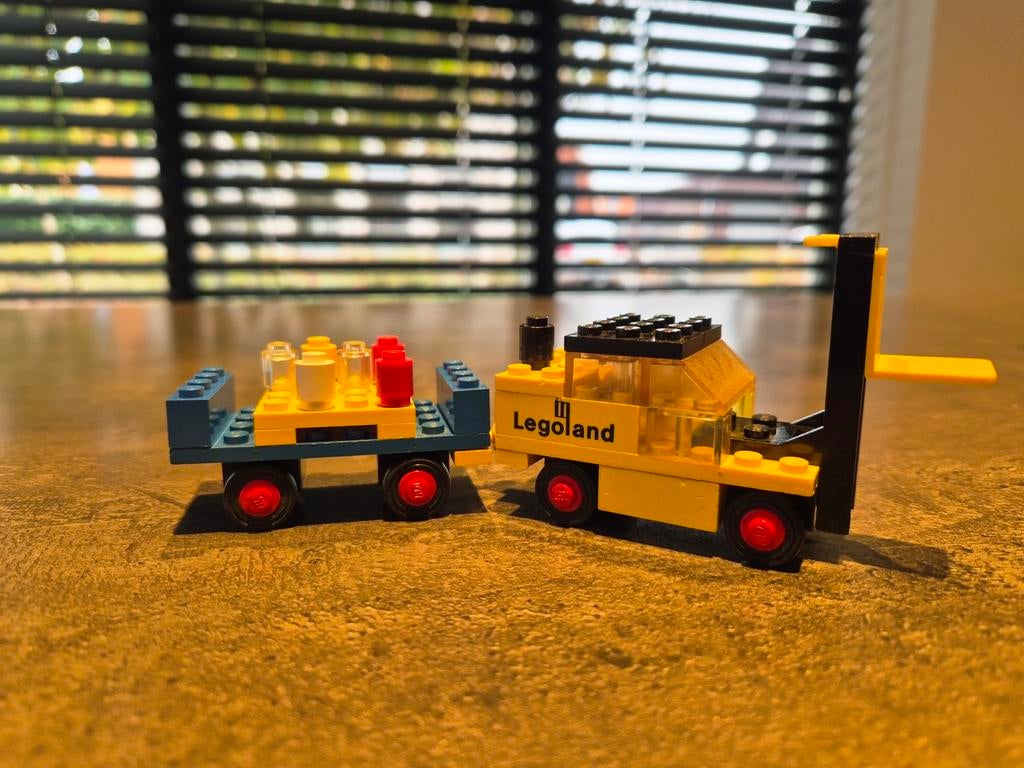 Vintage LEGO Legoland Vorkheftruck met aanhanger, Gebruikt, Lego, Ophalen of Verzenden, LEGOLAND