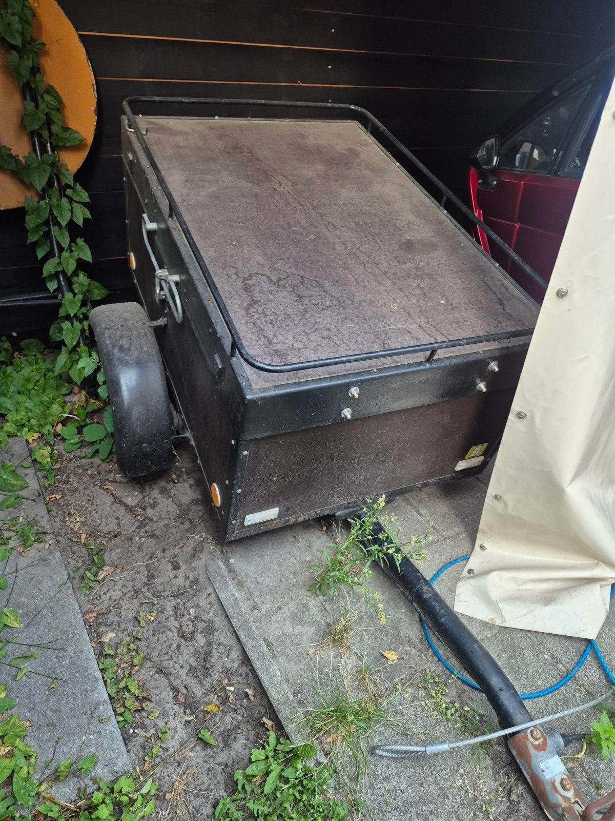 Compacte aanhangwagen bagagewagen met deksel en imperiaal, Auto diversen, Aanhangers en Bagagewagens, Ophalen, Gebruikt