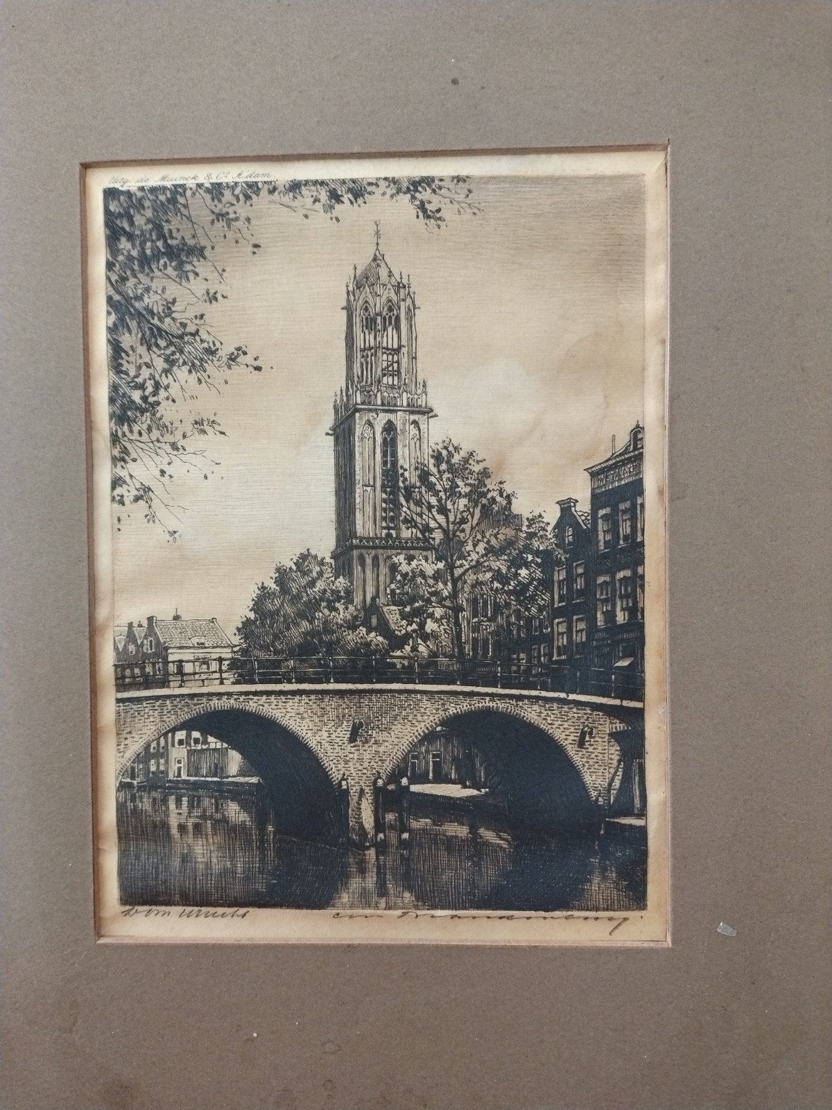 De Dom door Cornelis Brandenburg, Antiek en Kunst, Kunst | Etsen en Gravures, Ophalen of Verzenden