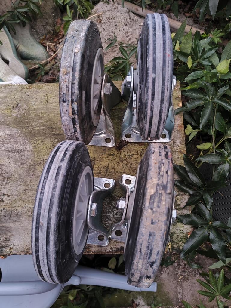 Vaste bokwielen 200 mm - Set van 4, Ophalen of Verzenden