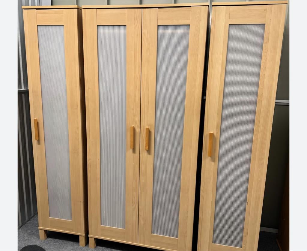 Ikea aneboda 2x legkasten & 1x hang kledingkast zie foto's, Ophalen, Glas, 50 tot 100 cm, Zo goed als nieuw