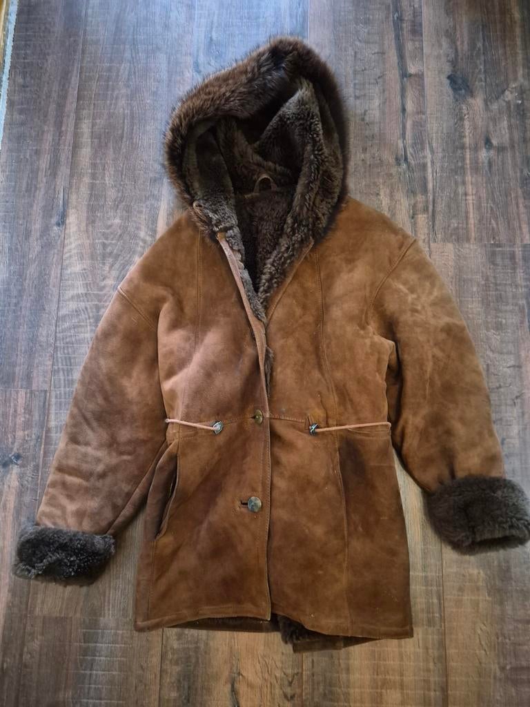 Heren Vintage Suède Winterjas - Maat M, Maat 48/50 (M), Ophalen of Verzenden, Gedragen, Onbekend