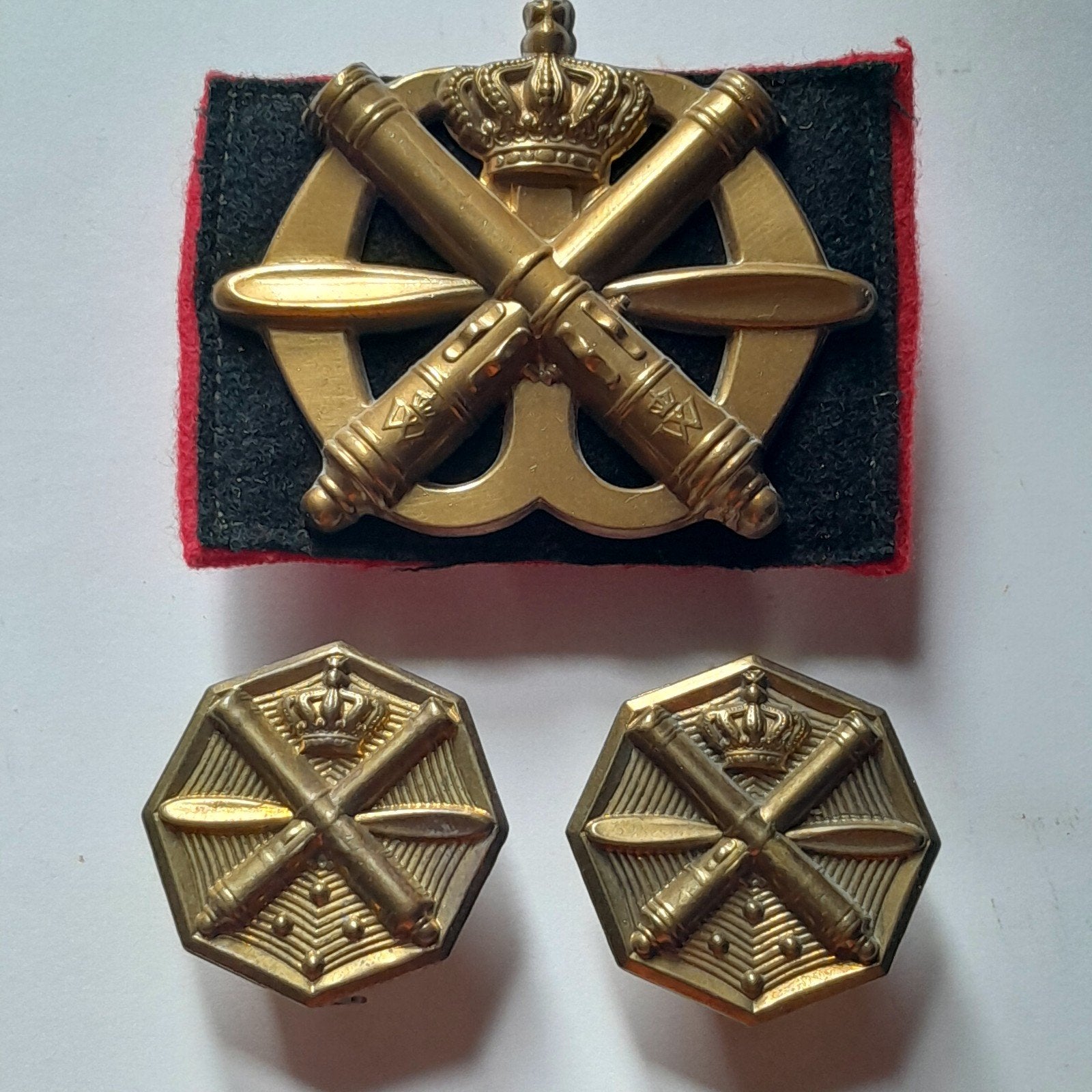 Set emblemen Korps Luchtdoelartillerie, Ophalen of Verzenden, Landmacht, Nederland, Embleem of Badge