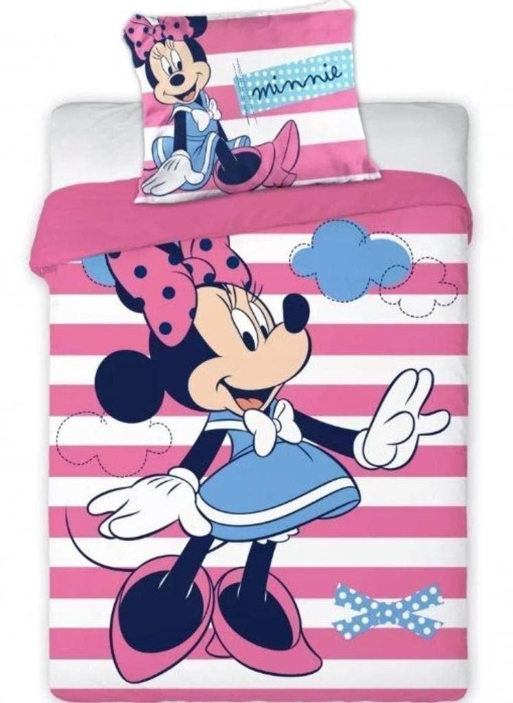 Minnie Mouse Baby / Peuter Dekbedovertrek 100 x 135 - Stripe, Meisje, Dekbedovertrek, Nieuw, Ophalen of Verzenden