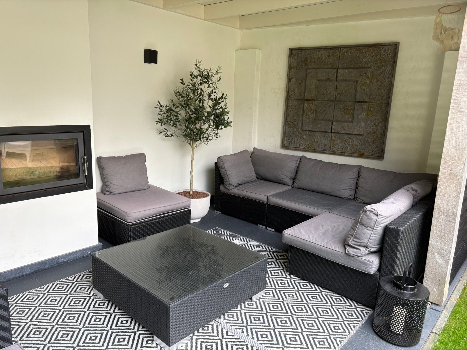 Loungeset., Ophalen, Kunststof, Bank, 6 zitplaatsen