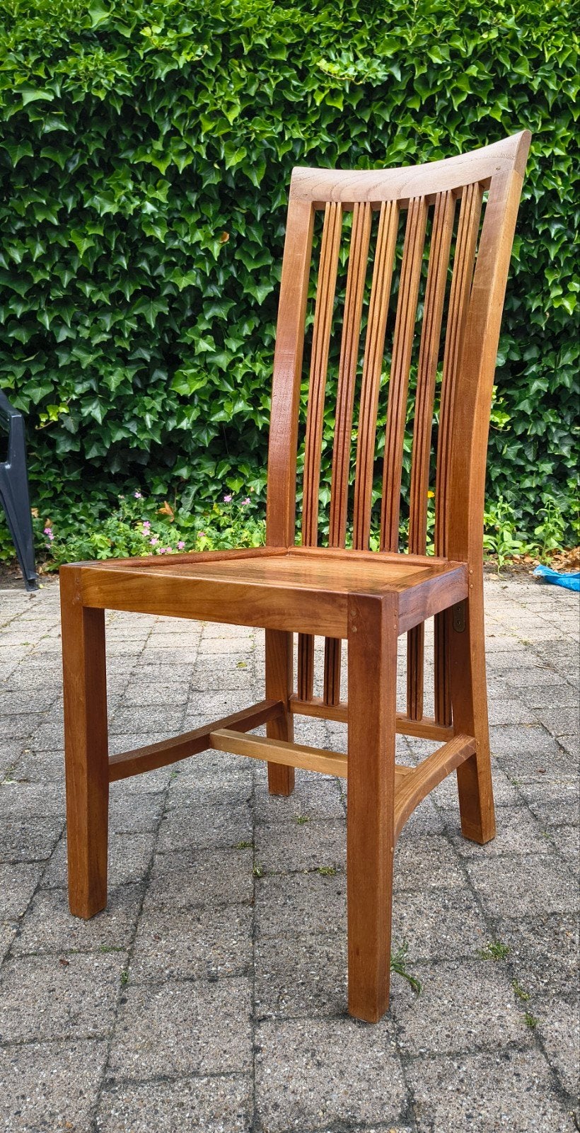Gratis 6 eetkamerstoelen van teak, Ophalen, Gebruikt, Bruin, Vijf, Zes of meer stoelen