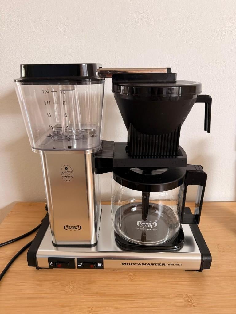 Moccamaster KBG Select - Koffiezetapparaat - Polished Silver, Ophalen, Zo goed als nieuw, Koffiemachine, Gemalen koffie
