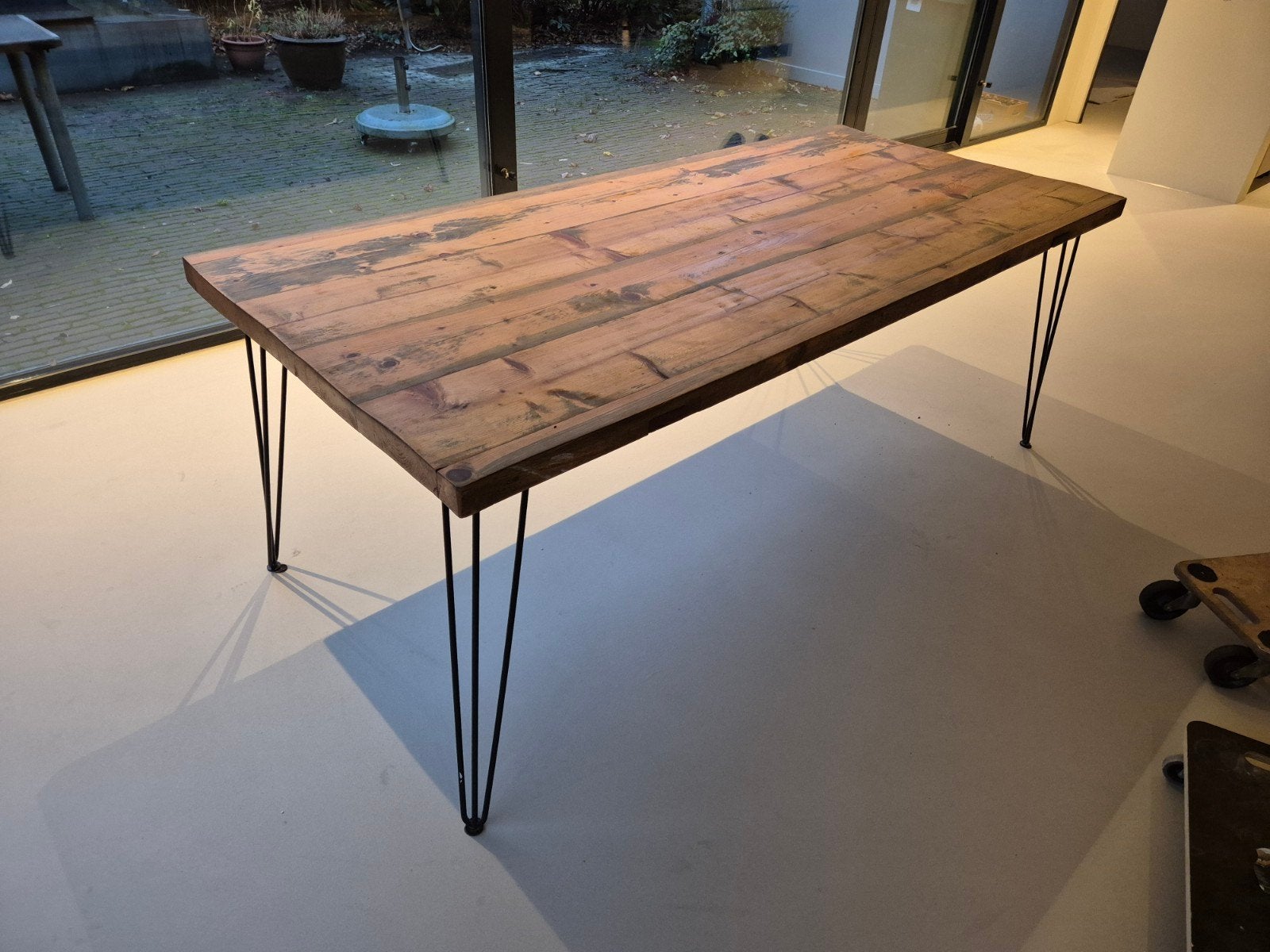 Eettafel handgemaakt 200 x 90 cm, Ophalen, Rechthoekig, 200 cm of meer, 50 tot 100 cm