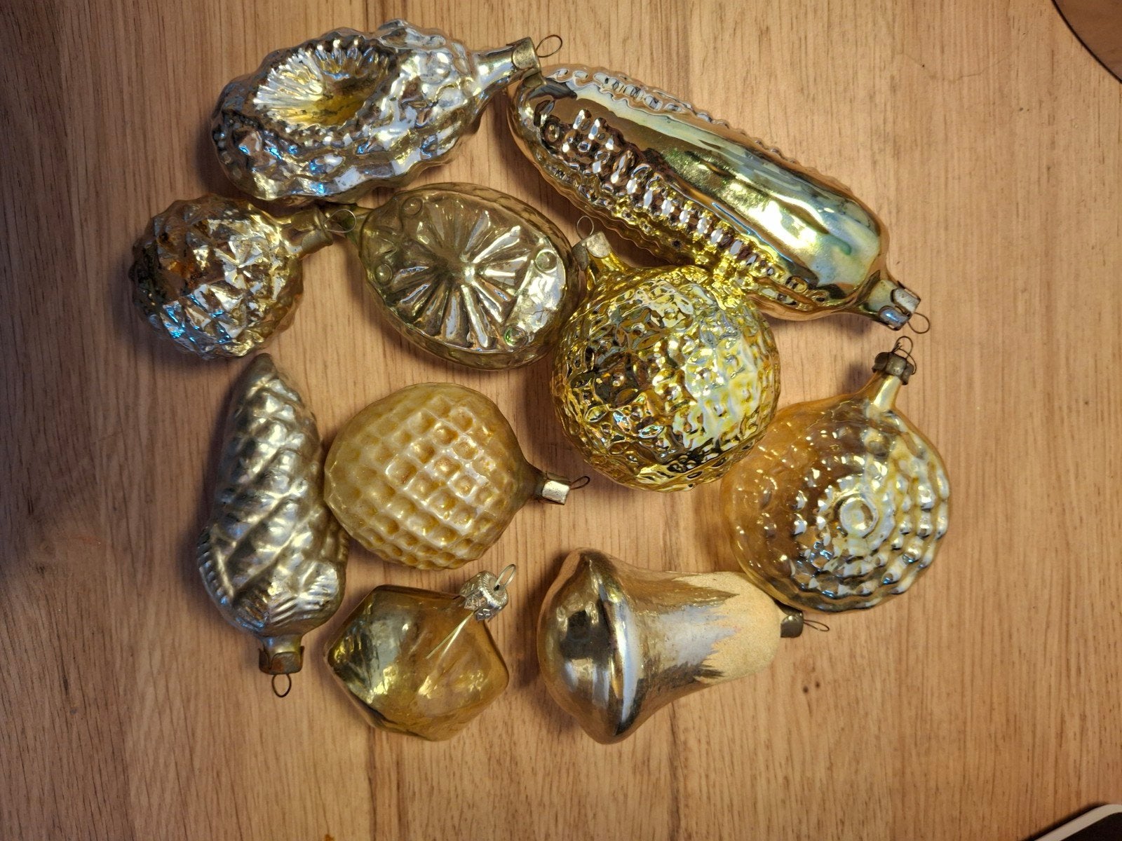 set van 10 oude vintage kerstballen, Ophalen of Verzenden