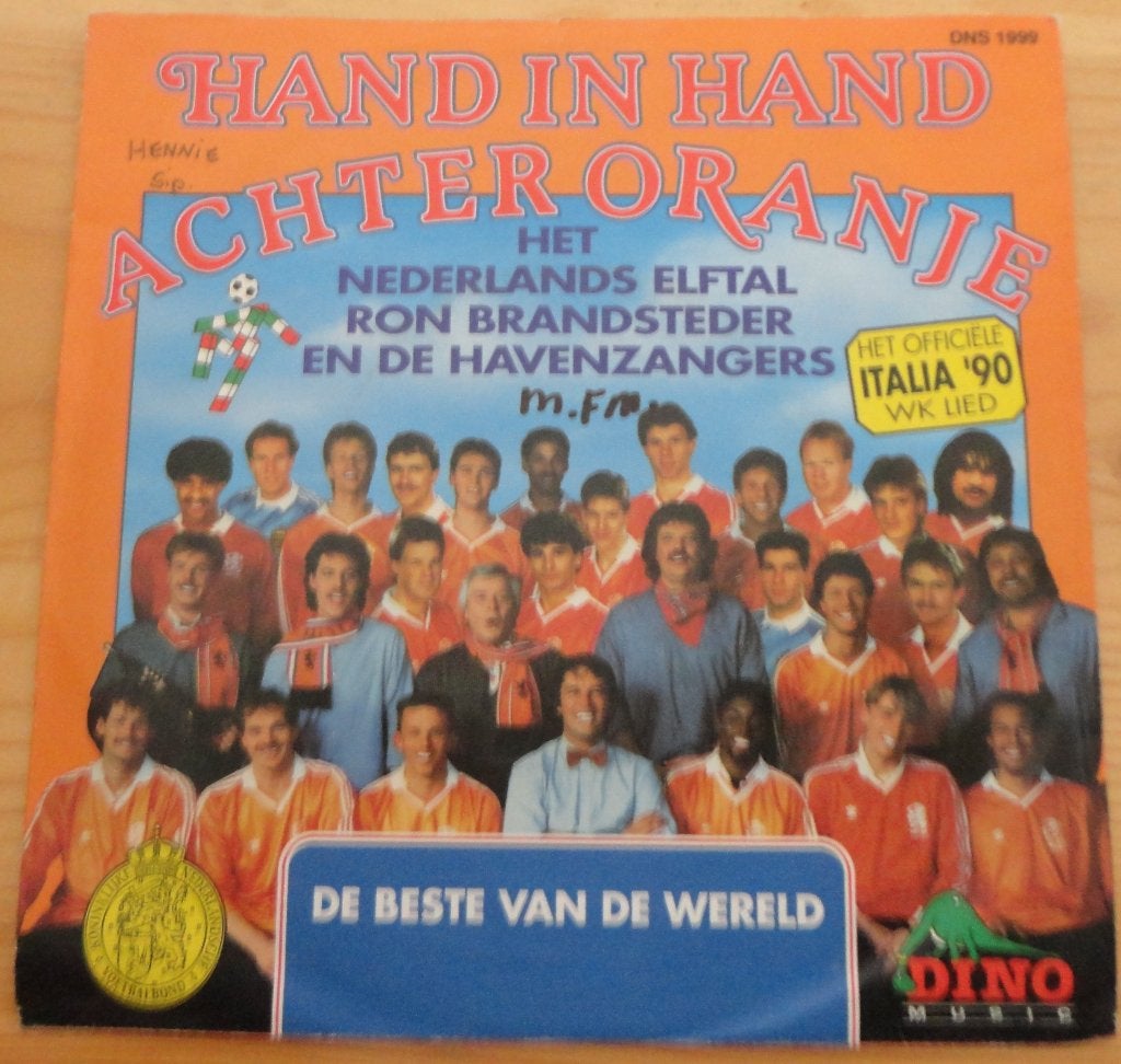 Hand in hand achter oranje, Ophalen of Verzenden, Gebruikt, 7 inch, Nederlandstalig