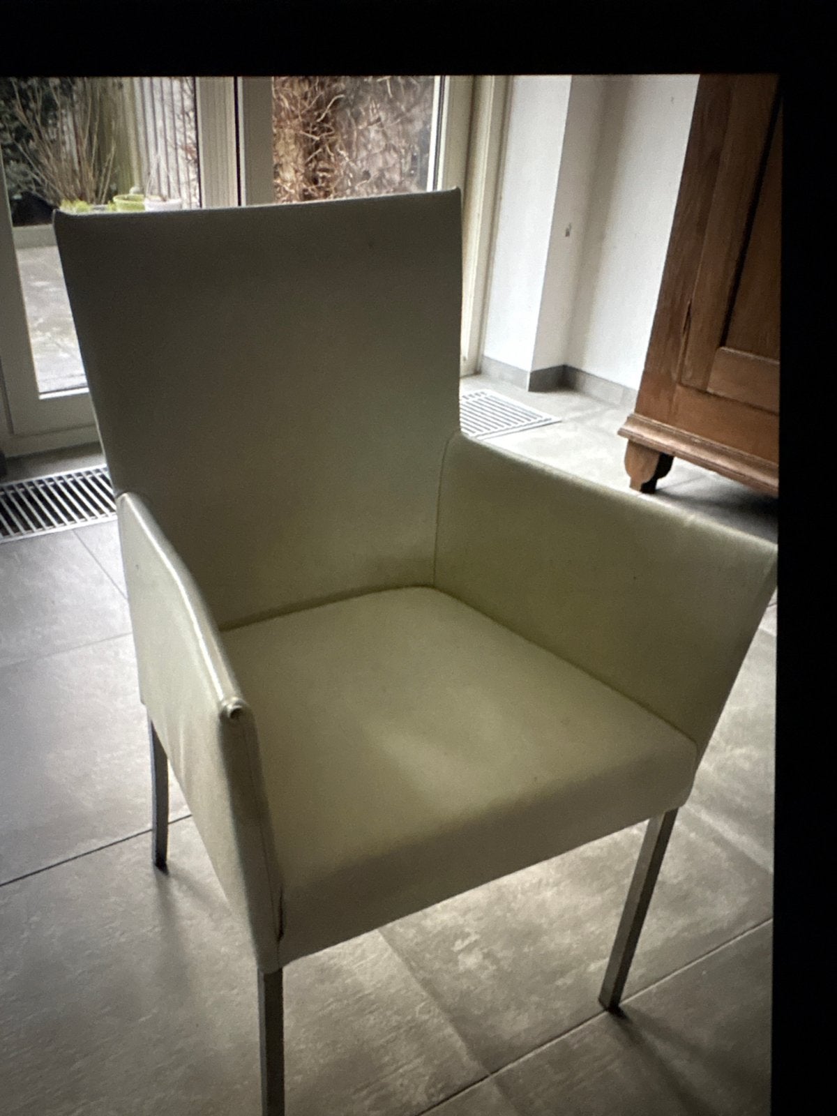 6 leren Bert Plantagie eetkamerstoelen, Ophalen, Gebruikt, Overige kleuren, Leer