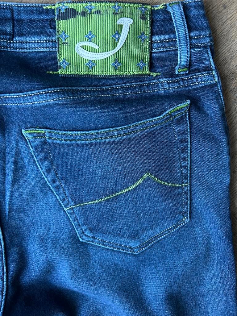 Jacob Cohen J688C jeans maat 35, ingekort, Ophalen of Verzenden, Gedragen, Blauw, W33 - W34 (confectie 48/50)