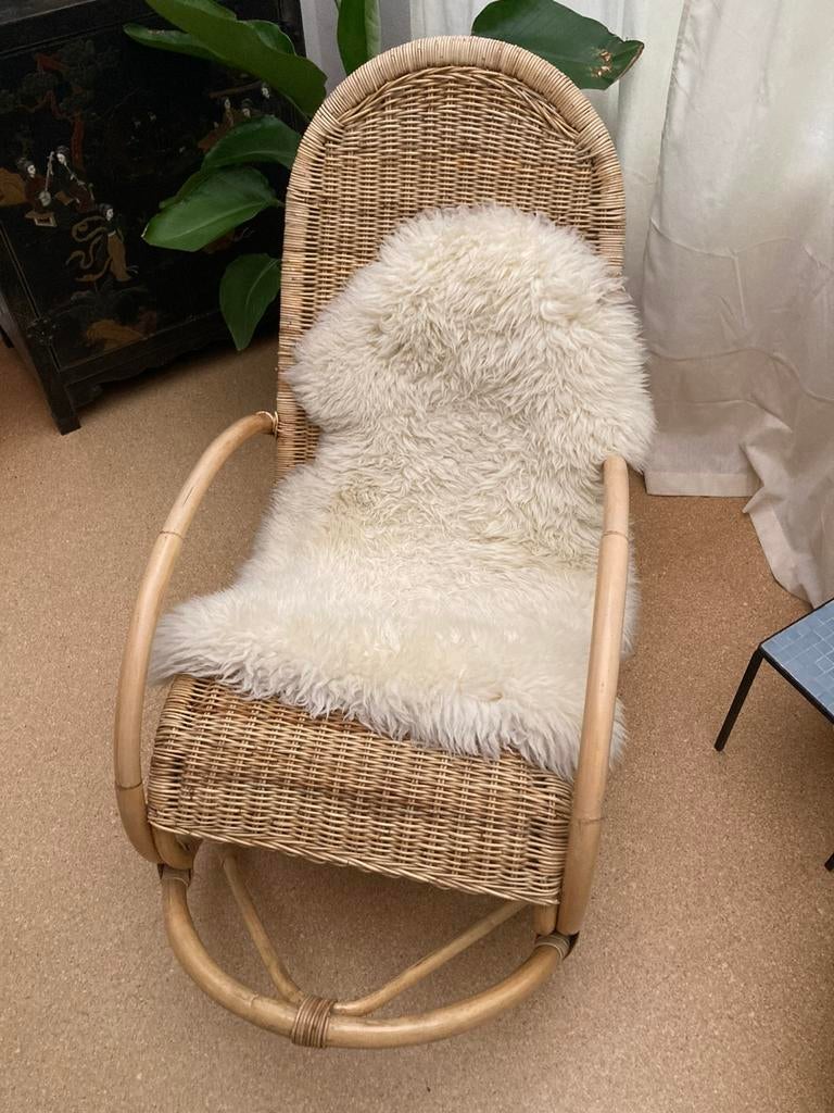 Rieten/rotan stoel volwassenen, Ophalen, Zo goed als nieuw, 50 tot 75 cm